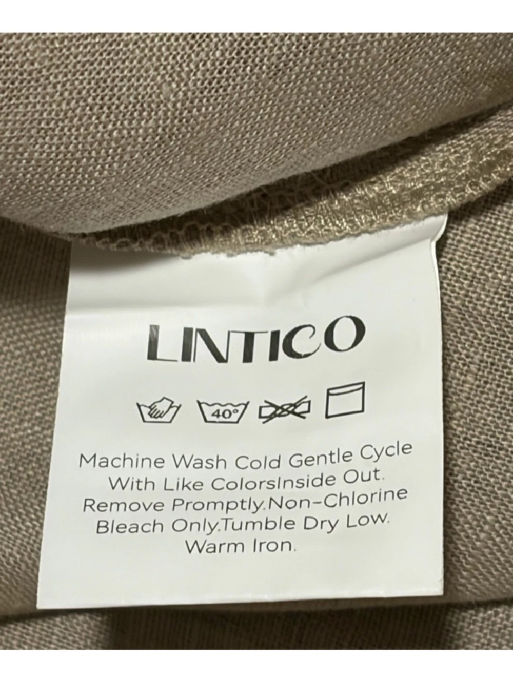 LINTICO 100% Linen Camisole Dress QEARL XL Beach Boho Coastal Minimalist Tan - Picture 14 of 15